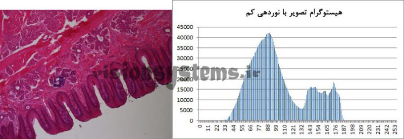 هیستوگرام تصویر با نوردهی کم