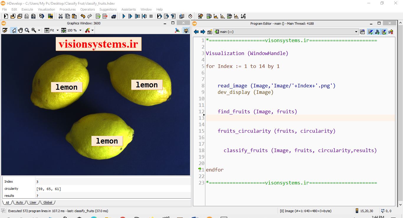 Fruit Classification with Image Processing