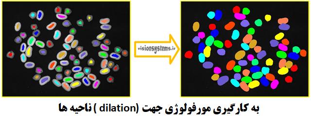 استفاده از مورفولوژی با dialation برای گسترش ناحیه های نخود و لوبیا