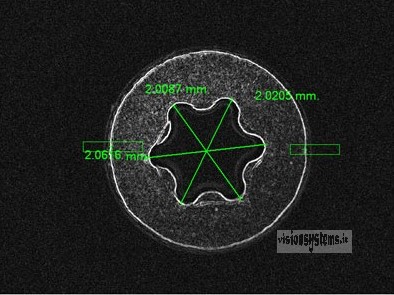 Dimension inspection with vision system